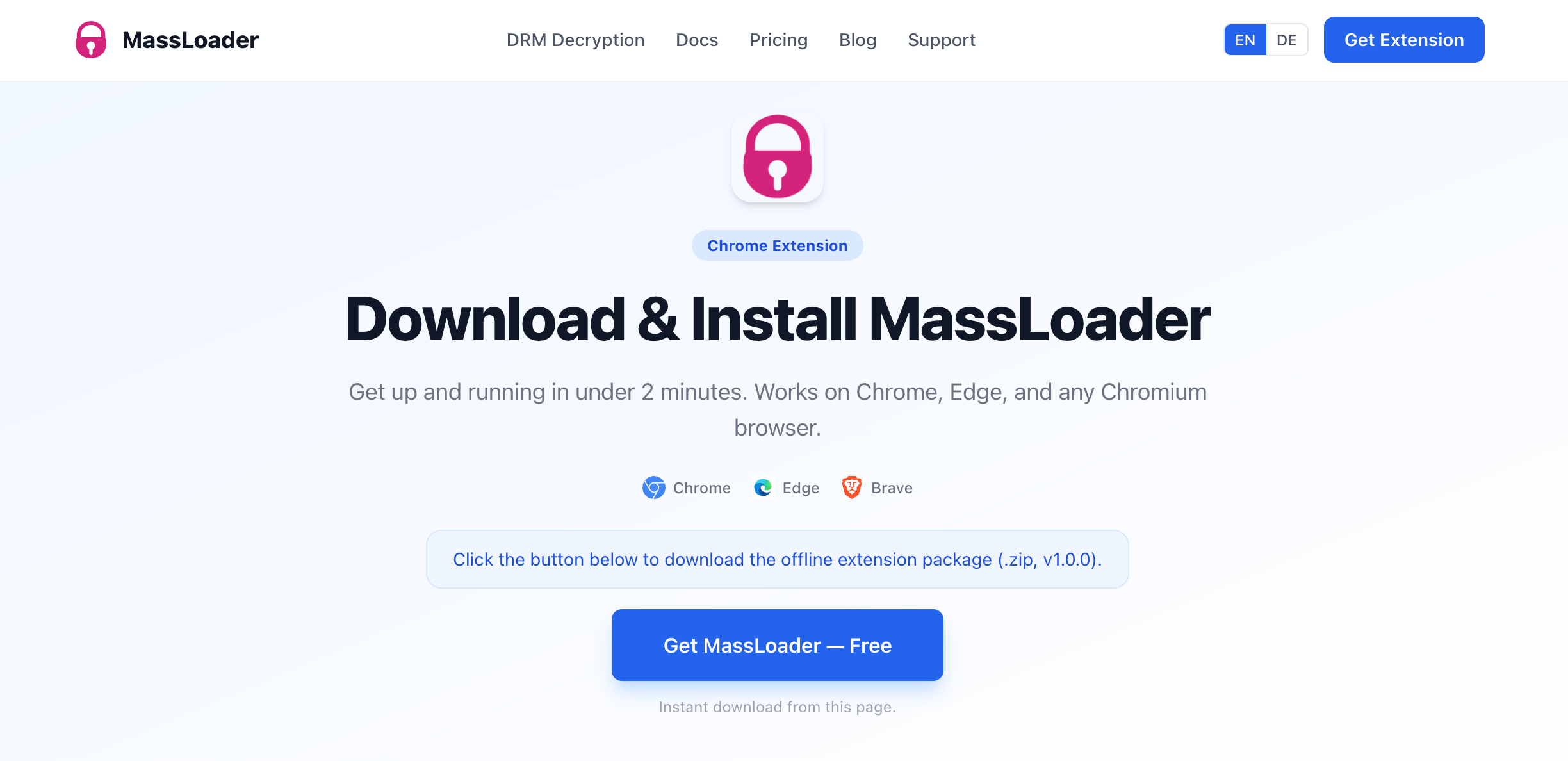 I-download ang pakete ng extension ng massloader