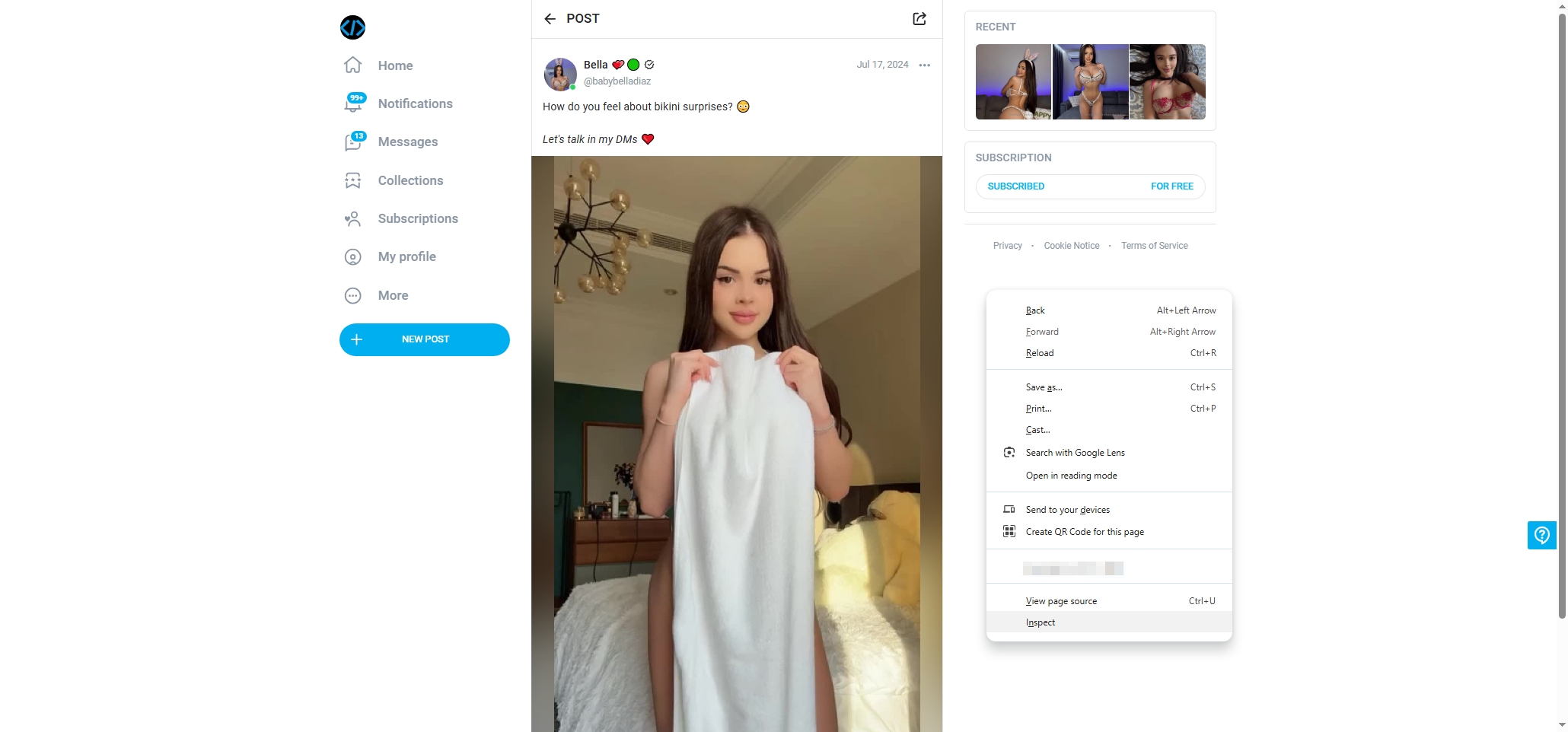 bekijk de onlyfans-postpagina