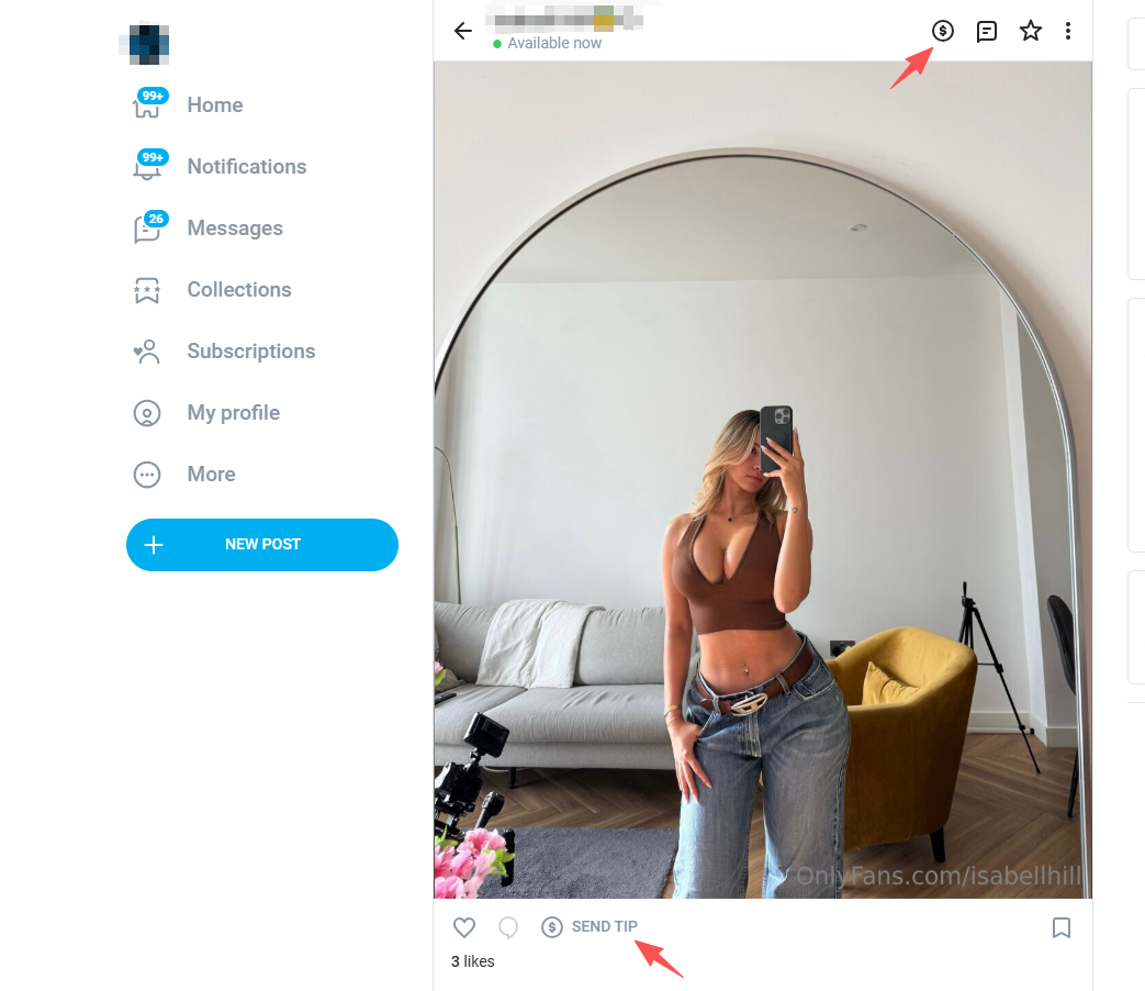 onlyfans send tip option