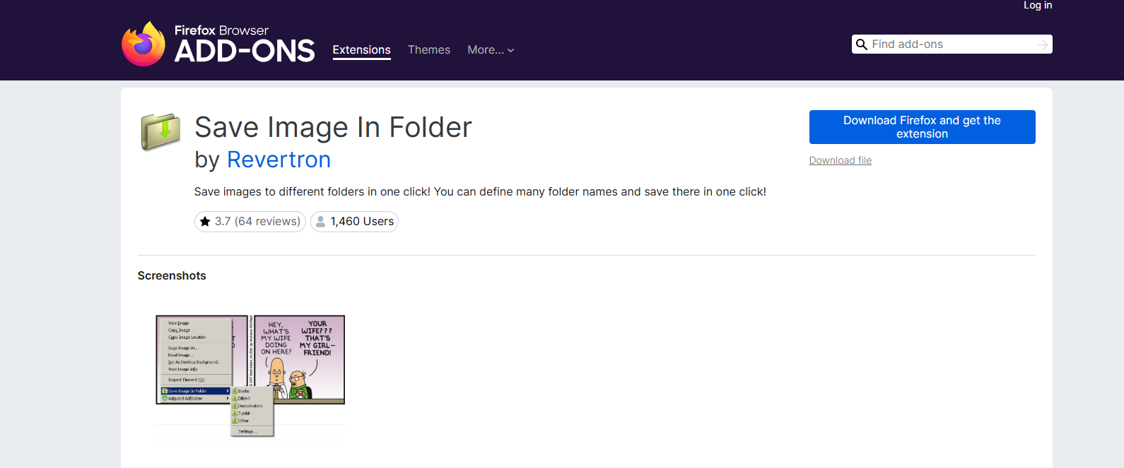 save image in folder firefox